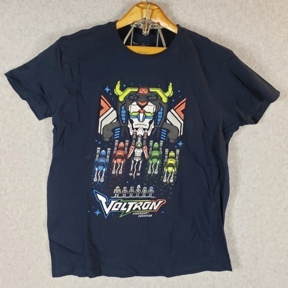 Voltron Legendary Defender Shirt Mens XL Loot Crate Exclusive Blue Lions 8-Bit
